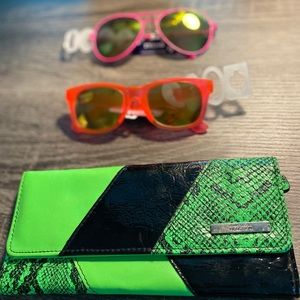 Neon Bundle -Neon Green Wallet & 2 Neon Pink Sun..
